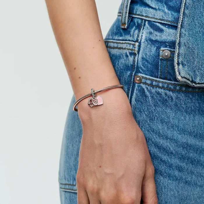 Sparkling Infinity Heart Dangle Charm - Image 3