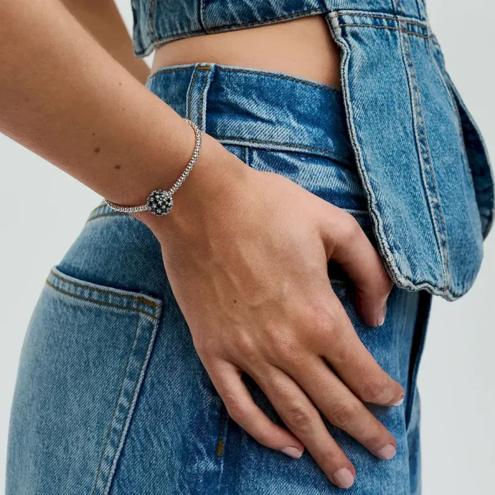 Sparkling Pavé Round Black Charm - Image 4