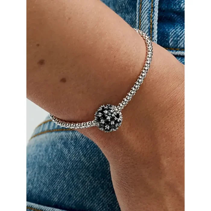 Sparkling Pavé Round Black Charm - Image 2