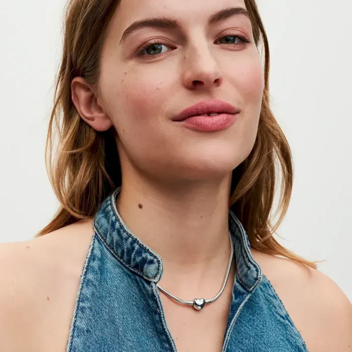 Pandora Moments Heart Clasp Snake Chain Necklace - Image 4