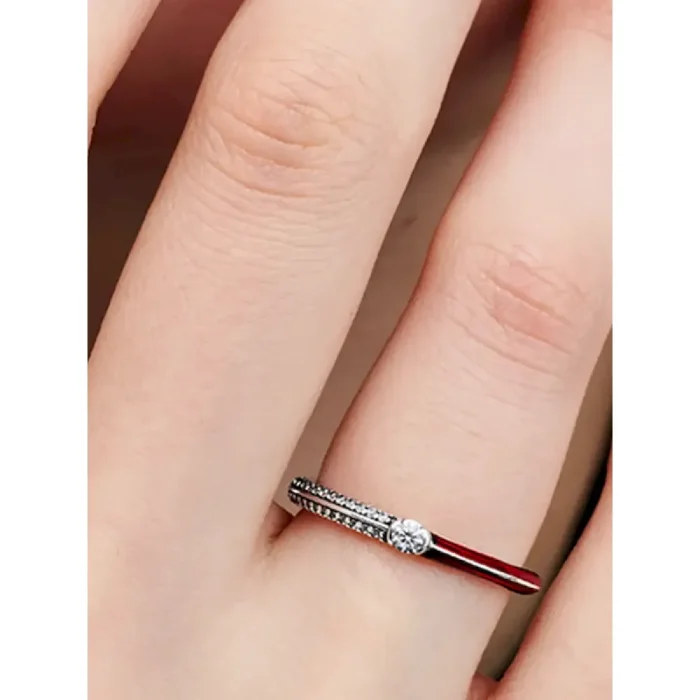 Pandora ME Pavé & Red Dual Ring - Image 2