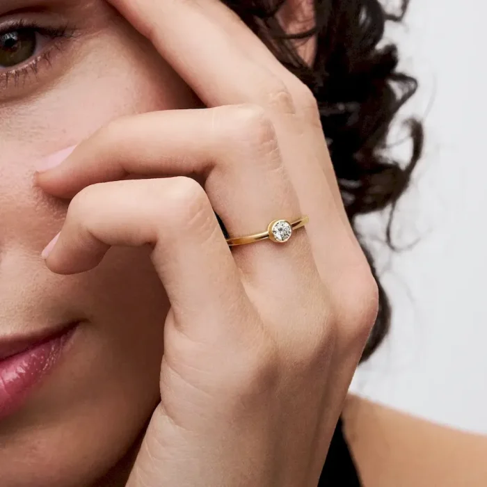 Pandora Era Bezel 14k Gold Lab-grown Diamond Ring - Image 4