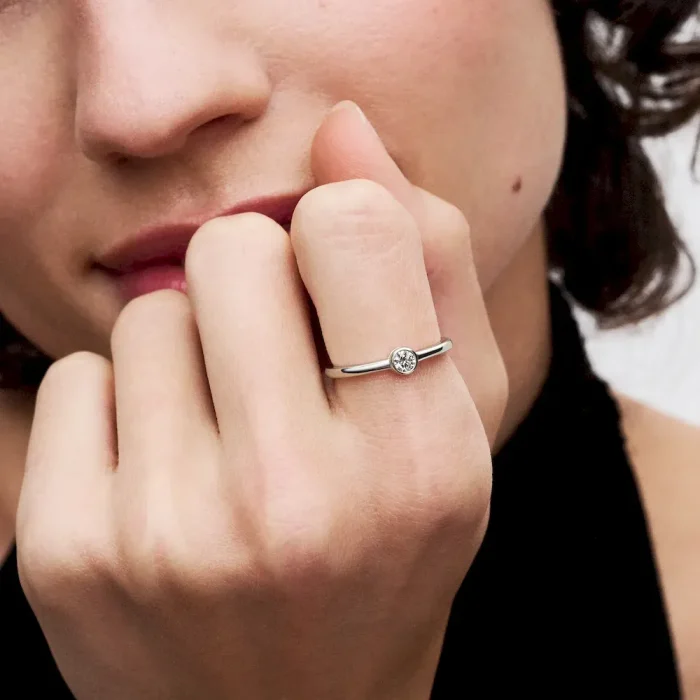 Pandora Era Bezel Sterling Silver Lab-grown Diamond Ring - Image 4