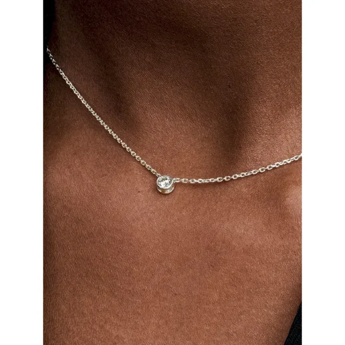 Pandora Era Bezel Sterling Silver Lab-grown Diamond Pendant Necklace - Image 2