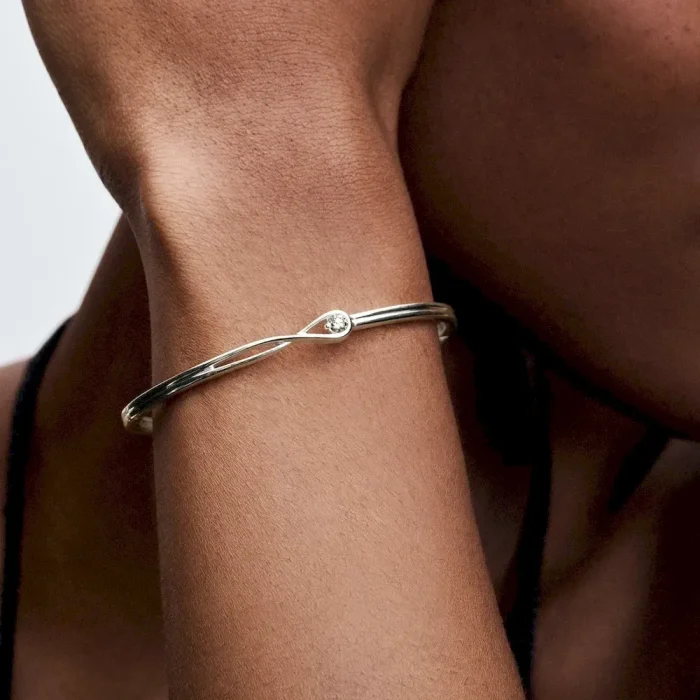 Pandora Infinite Sterling Silver Lab-grown Diamond Bangle - Image 4